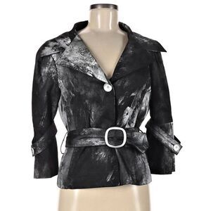 Cartise Jacket Spray Paint Splatter Evening Belt Art to Wear Formal Size 6